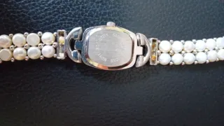 Reloj quarzt japan movt. pulsera perlas plata