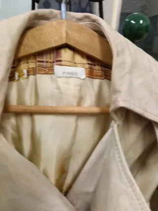 Vintage cappotto in pelle beige