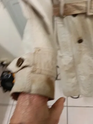 Vintage cappotto in pelle beige