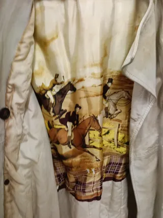 Vintage cappotto in pelle beige