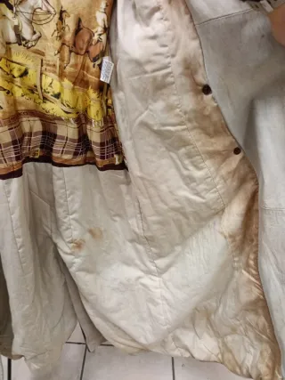 Vintage cappotto in pelle beige