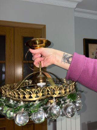 Lámpara Vintage Cristal y Metal