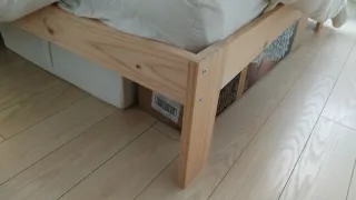 Cama madera 135cm, somier y cabecero incorporados