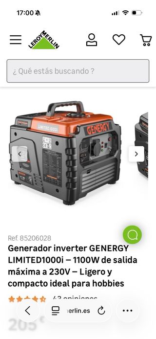 Generador Inverter GENERGY LIMITED1000i