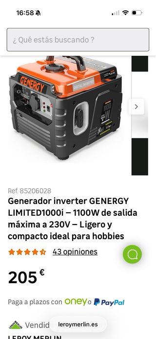 Generador Inverter GENERGY LIMITED1000i