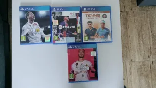 PS4 con cargador inalámbrico y juegos