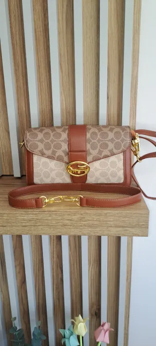 Bolso Elegante Beige y Marrón