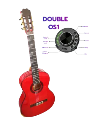 Guitarra Flamenca Caro color Roja Amplificada OS1