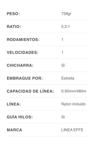 Carrete Trolling Línea Effe JD 500