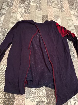 Jersey Desigual Flores Rojo Morado Talla XL