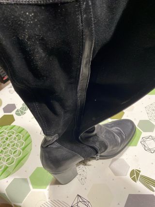 Stivali donna neri in pelle e camoscio