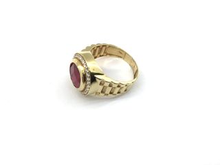 sello oro 18k con piedra con circonita