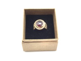 sello oro 18k con piedra con circonita