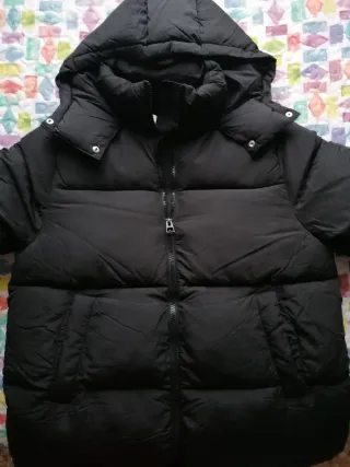 Abrigo largo acolchado negro H&M