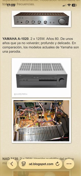 Amplificador Yamaha A-1020 Negro