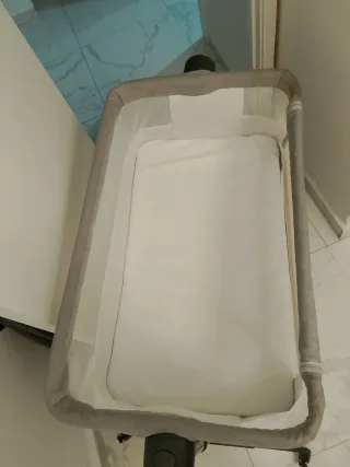 Mini Cuna Gris y Blanca