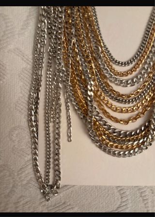 Collar Zara Cadenas Doradas y Plateadas