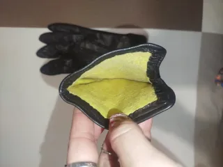 Guantes de piel negros mujer
