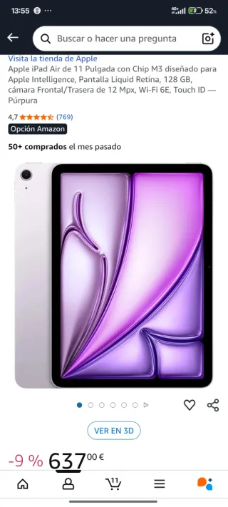 iPad Air 11 Chip M3 Púrpura