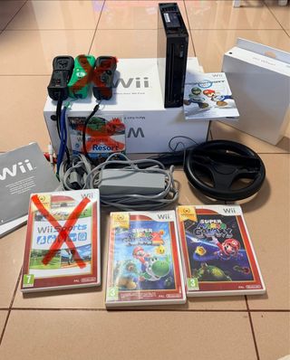 Nintendo Wii Mario Kart Wii Pack + 3 juegos