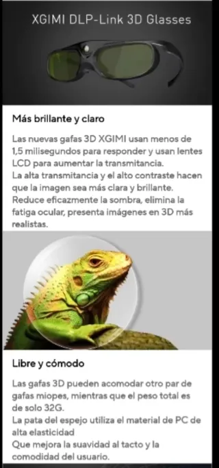 TRES Gafas 3D XGIMI Obturador Activo Recargables