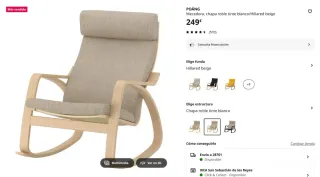 Mecedora IKEA POÄNG Roble Blanco