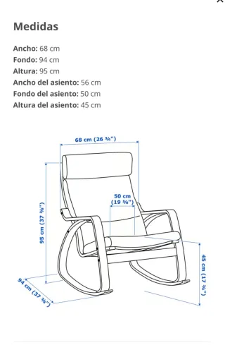 Mecedora IKEA POÄNG Roble Blanco