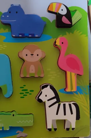 Puzzle madera animales selva