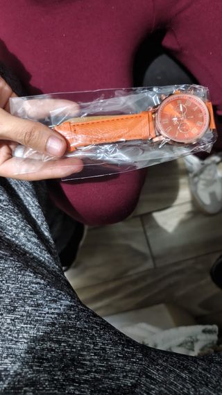 Reloj Mujer Correa Cuero PU Oro/Teal