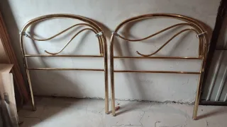 2 Cabeceros Dorados Metal Cama 90