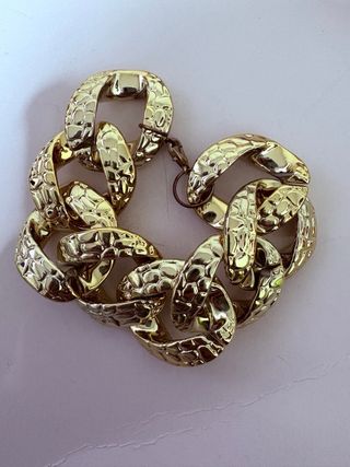 Pulsera cadena dorada efecto piel