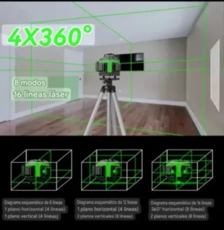 Nivel Láser 4D 16 Líneas Trípode Accesorios