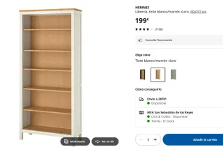 Librería HEMNES IKEA Blanco/Marrón Claro