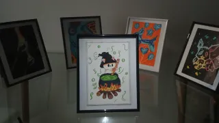 Cuadro Gato Brujo Caldero Mágico