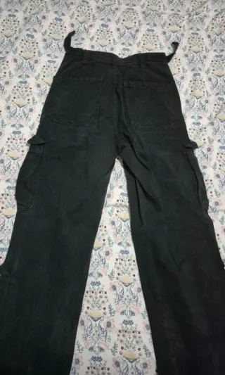 Pantalones Cargo Negros Anchos