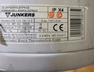 Termo Eléctrico Junkers 100L Blanco