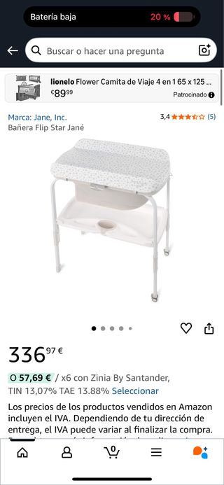 Bañera cambiador Jane Flip Star