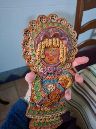 Figura cerámica mujer y niño