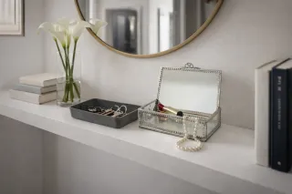 Portagioie vintage vetro con specchio