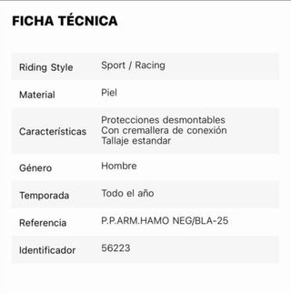 Pantalones Moto Cuero ARMURE Talla 3XL 48 50