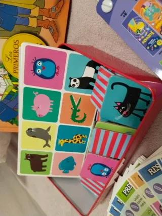 Lote juegos 7-8 años: lotería, libro, cartas