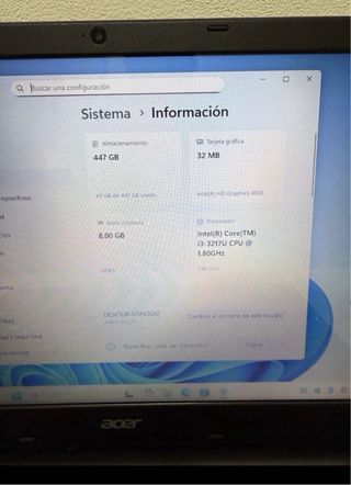 Portátil Acer 15 i3 con Windows 11