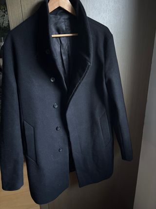 Abrigo negro de felpa Talla M