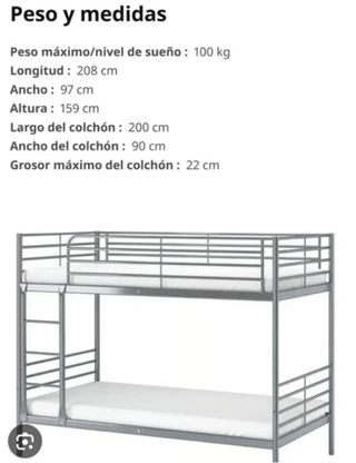 Litera IKEA SVARTA con 3ª cama