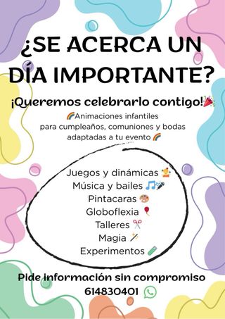Animaciones infantiles en cumpleaños y eventos
