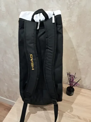 Bolsa de pádel HEAD blanca y dorada
