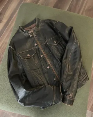 Giubbotto in pelle marrone