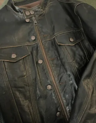 Giubbotto in pelle marrone