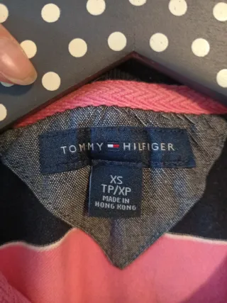Polo Tommy Hilfiger Rayas Rosa y Negro