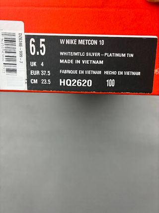 Nike Metcon 10 Bianco Argento Platino